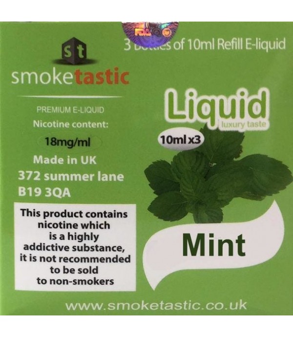 Mint 10ml Smoketastic E Liquid Juice 6mg, 12mg, 18mg Vape Multibuy