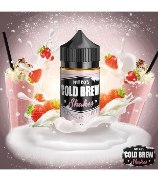 NITROS COLD BREW SHAKES STRAWBERI & CREAM 100ML SHORTFILL E LIQUID 75VG VAPE