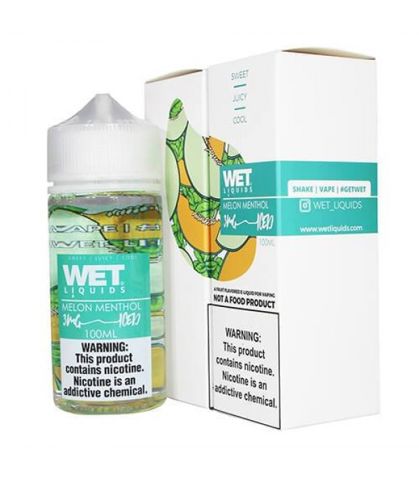 Melon Menthol Iced by Wet Liquids 100ML E Liquid 70VG Vape 0MG Juice