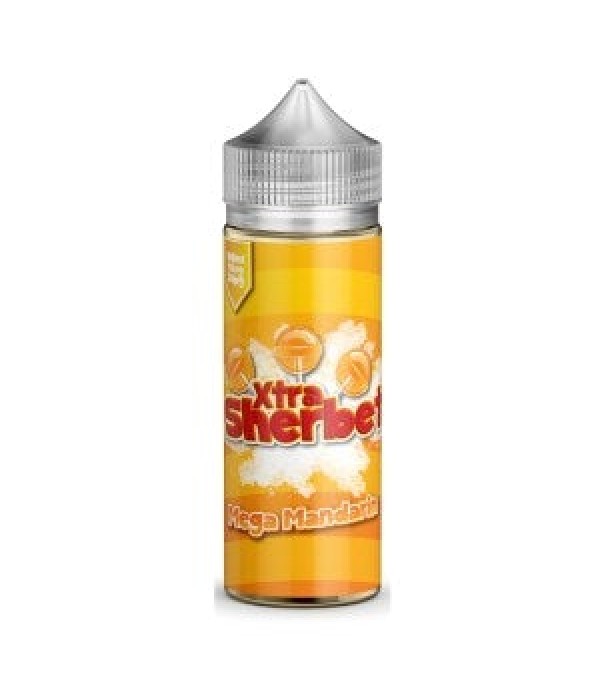 Mega Mandarin XTRA Sherbet. 100ML E-liquid, 0MG vape, 70VG/30PG juice