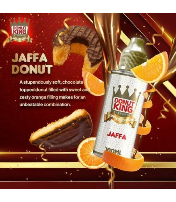 Limited Edition Jaffa by Donut King. 70VG/30PG E-liquid, 0MG Vape, 100ML Juice