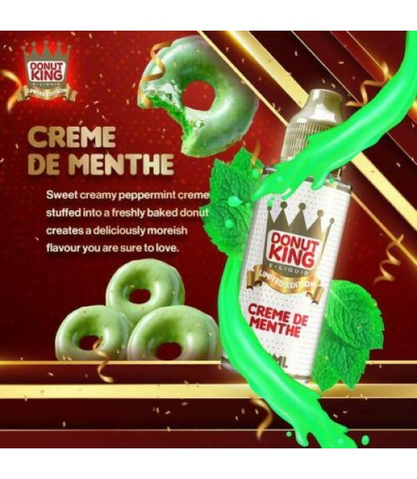 Limited Edition Creme De Menthe by Donut King. 70VG/30PG E-liquid, 0MG Vape, 100ML Juice