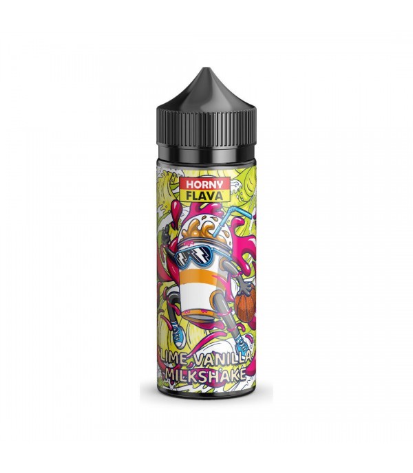 Lime Vanilla Milkshake by Horny Flava. 100ML E-liquid, 0MG Vape, 70VG Juice