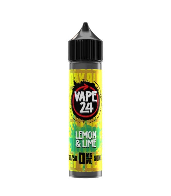 Lemon & Lime By Vape 24, 50ML E Liquid, 50VG Vape, 0MG Juice