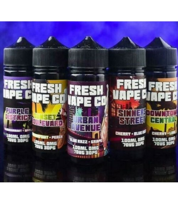 Purple District by Fresh Vape Co. 100ML E-Liquid, 0MG Vape, 70VG/30PG Juice