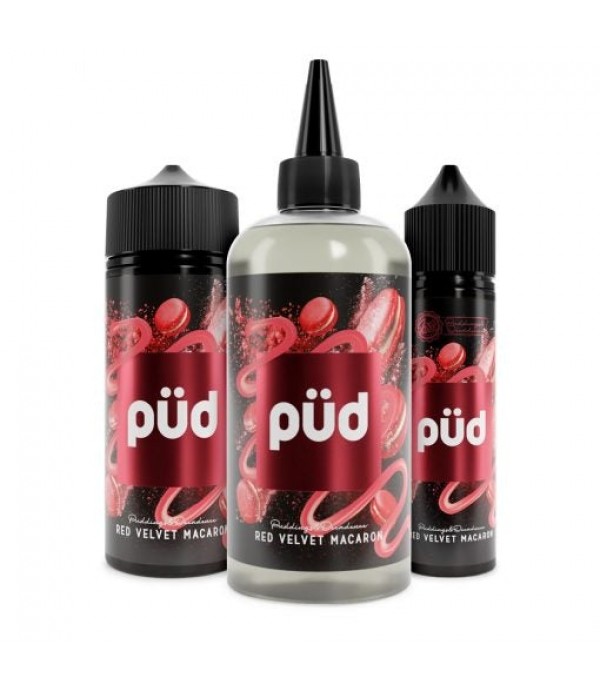 Red Velvet Macaron by Pud 50ml, 100ml, 200ml E Liquid Vape Juice 70vg 30pg - Joes Juice