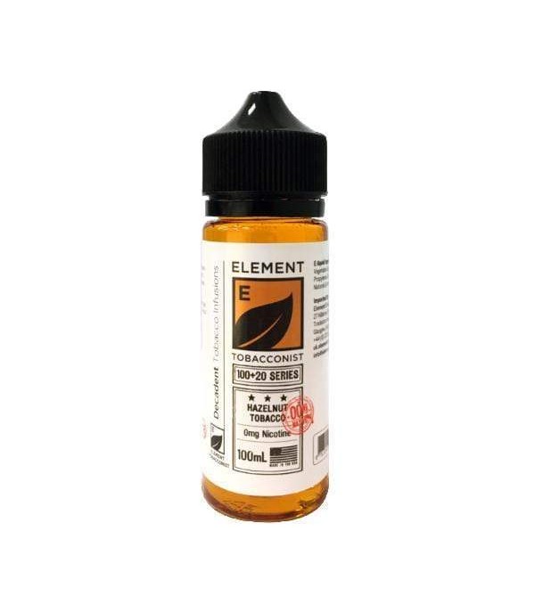 Hazelnut Tobacco flavour by Element. 100ML E-Liquid, 0MG Vape 80VG/20PG Juice