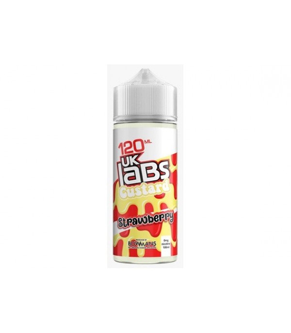 Strawberry - Custard by UK Labs, 100ML E Liquid, 70VG Vape, 0MG Juice, Shortfill