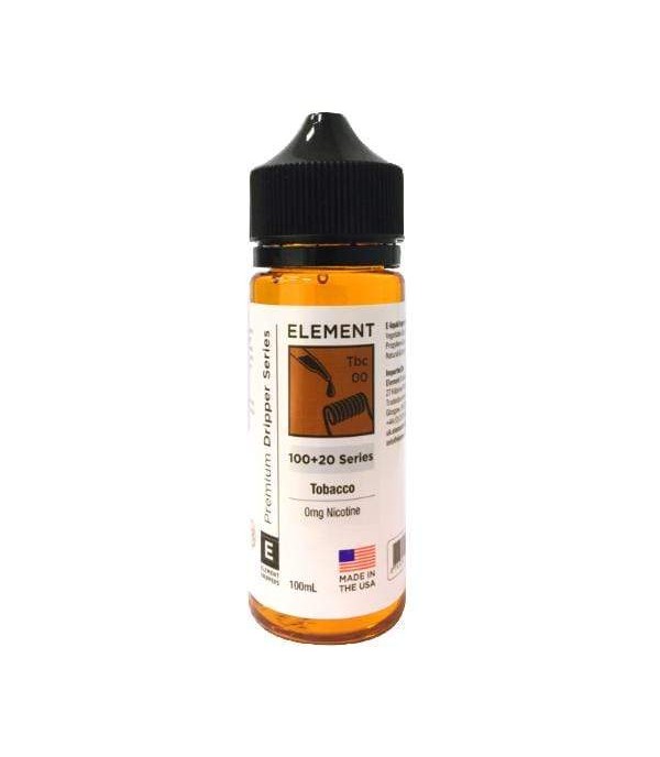 Tobacco flavour by Element. 100ML E-Liquid, 0MG Vape 80VG/20PG Juice