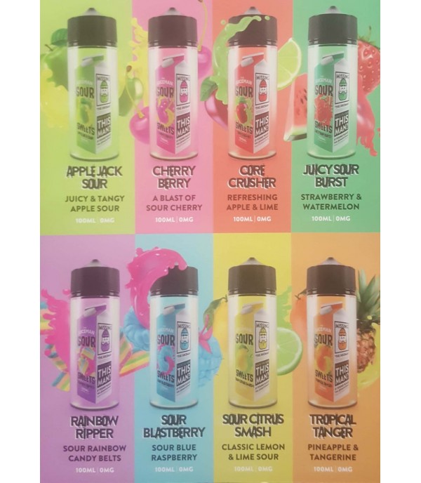 Tropical Tanger By The Juiceman Sour Sweets 100ML E Liquid 50VG Vape 0MG Juice